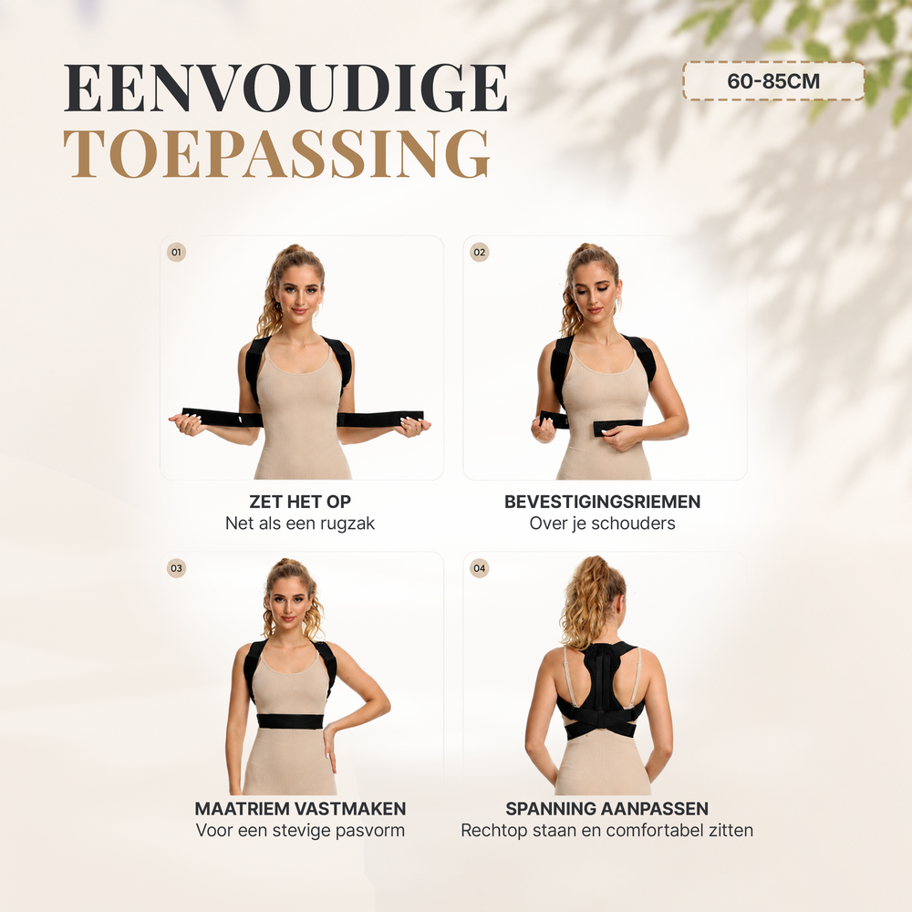 Duerté Postuur Corrector – Verstelbare Houding Corrector & Rugbrace voor een Actieve Rechte Houding