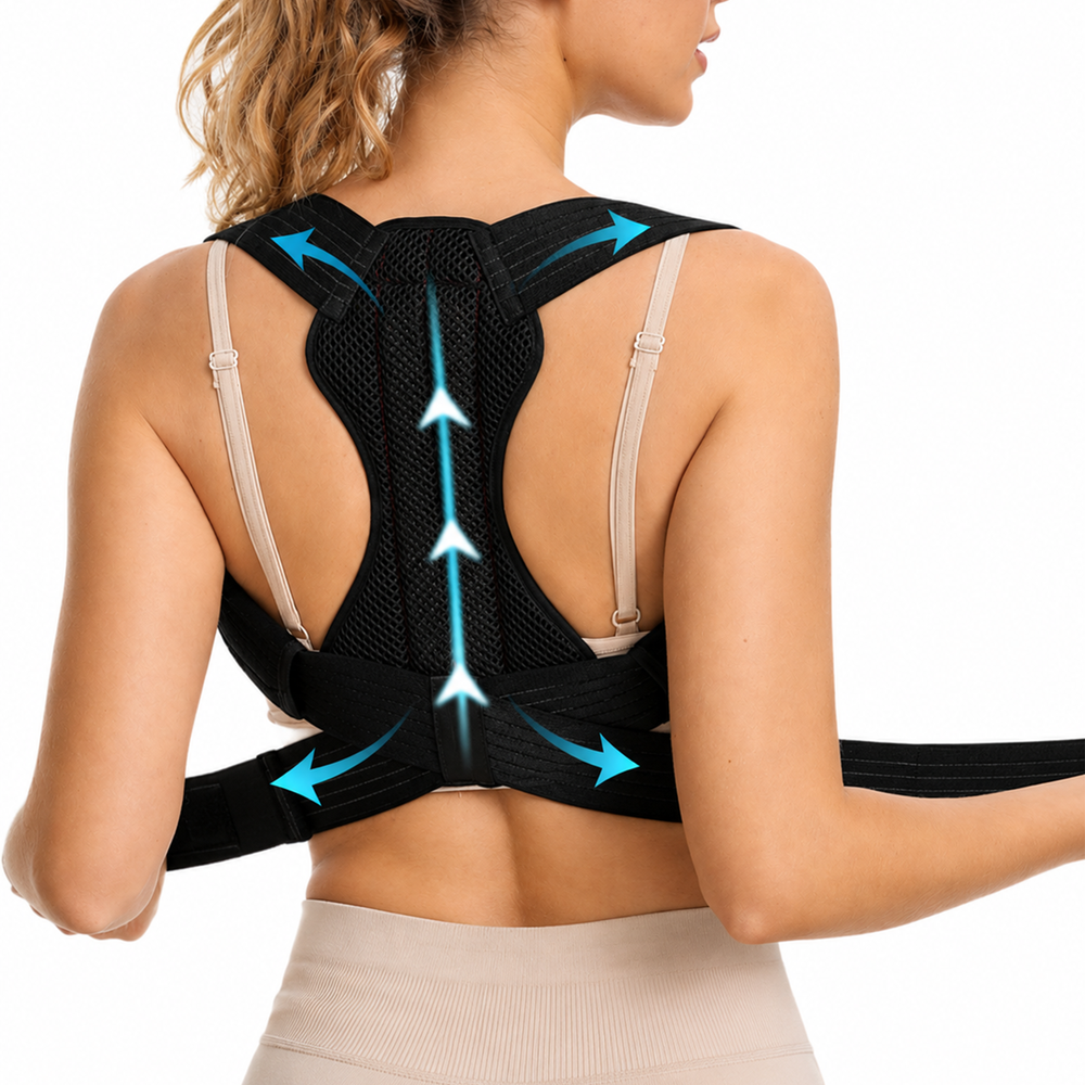 Duerté Postuur Corrector – Verstelbare Houding Corrector & Rugbrace voor een Actieve Rechte Houding