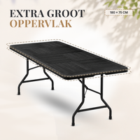 Duerté Luxe Vouwtafel met Tafelkleed – Inklapbare Tafel voor Feesten, Catering, Tuin & Evenementen
