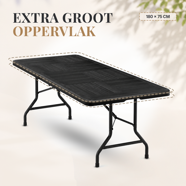 Duerté Luxe Vouwtafel met Tafelkleed – Inklapbare Tafel voor Feesten, Catering, Tuin & Evenementen