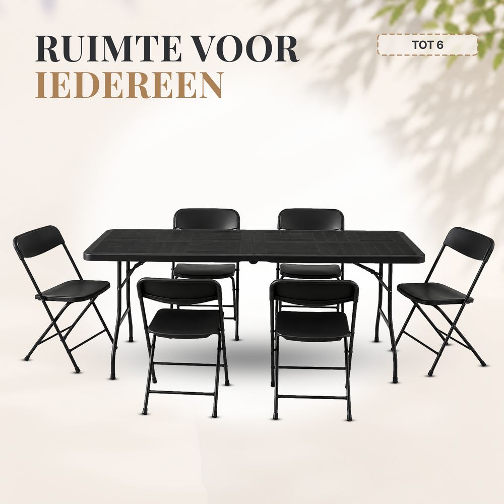Duerté Luxe Vouwtafel met Tafelkleed – Inklapbare Tafel voor Feesten, Catering, Tuin & Evenementen