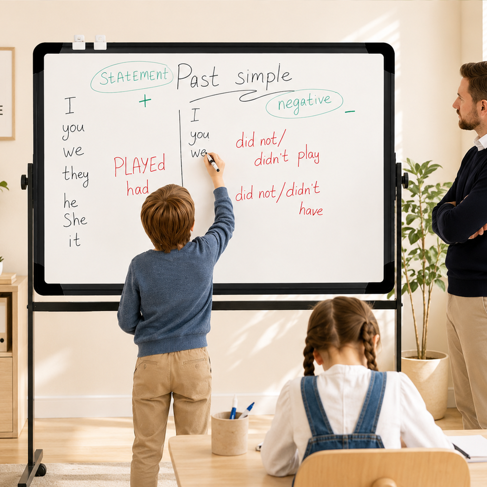 Duerté Premium Magnetisch Whiteboard 90x60 cm – Zwart Memobord Inclusief Stiften, Wisser & Accessoires