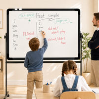 Duerté Premium Magnetisch Whiteboard 90x60 cm – Zwart Memobord Inclusief Stiften, Wisser & Accessoires