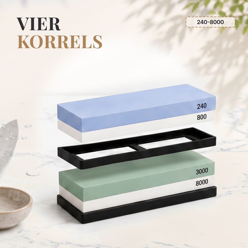 Duerté Premium Wetsteen Set – Professionele Slijpsteen voor Messen en Gereedschap