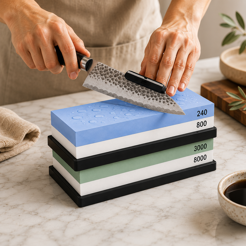 Duerté Premium Wetsteen Set – Professionele Slijpsteen voor Messen en Gereedschap