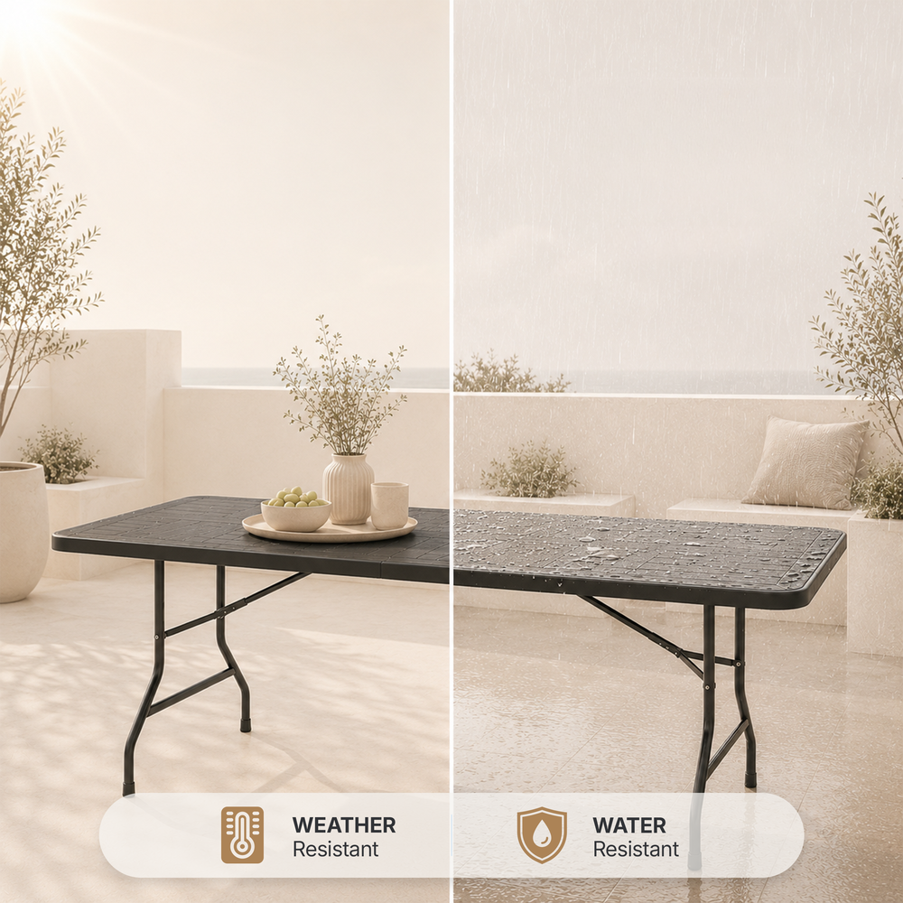 Duerté Luxe Vouwtafel met Tafelkleed – Inklapbare Tafel voor Feesten, Catering, Tuin & Evenementen